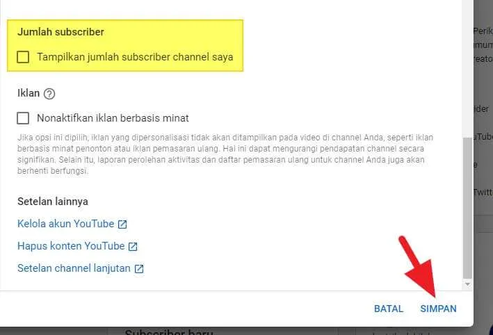 Jumlah subscriber Cara Menyembunyikan Jumlah Subscriber YouTube 6 Jumlah subscriber