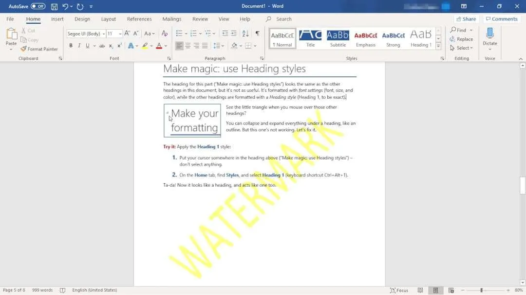 Watermark word Cara Cepat Menghapus Watermark di Ms. Word 3 Watermark word