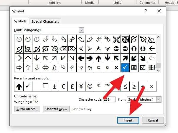 Cara Mudah Membuat Ceklis (✓) di Microsoft Word 6 Insert checklist Cara Mudah Membuat Ceklis (✓) di Microsoft Word 6 Insert checklist