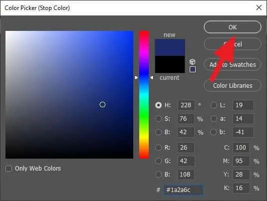 3 Cara Mudah Membuat Efek Gradasi Warna di Photoshop 16 color picker 1 3 Cara Mudah Membuat Efek Gradasi Warna di Photoshop 16 color picker 1