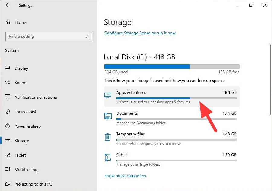 Apps features Cara Instan Mencari File Berukuran Besar di Windows 10 6 Apps features