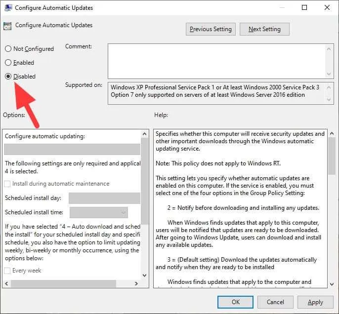 Disabled auto update Cara Mematikan Update Windows 10 Secara Permanen 5 Disabled auto update