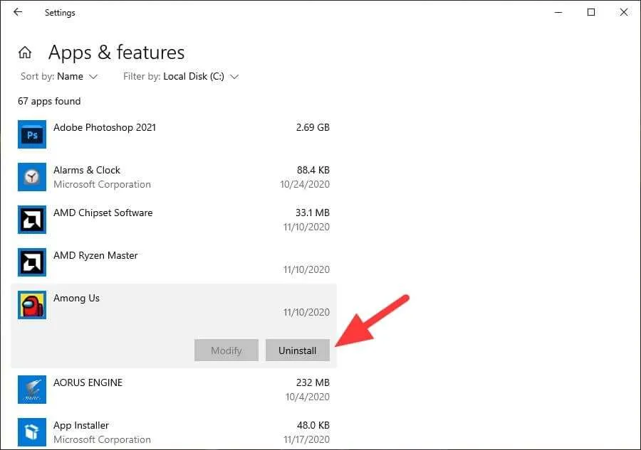 Uninstall apps Cara Instan Mencari File Berukuran Besar di Windows 10 8 Uninstall apps