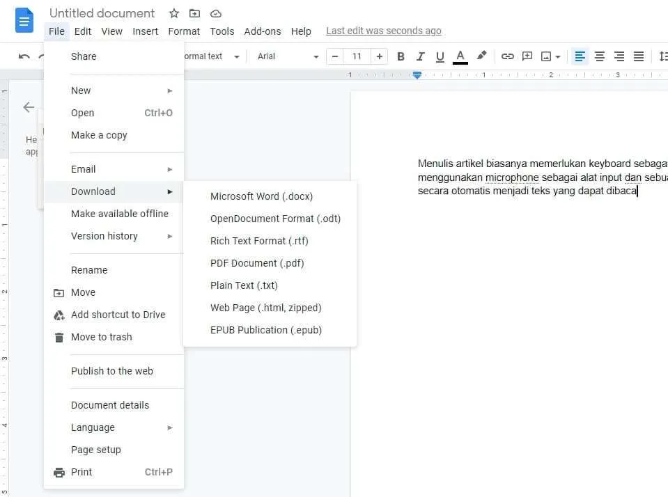 download document Cara Cepat Mengetik Dokumen Dengan Suara di PC/Laptop 9 download document