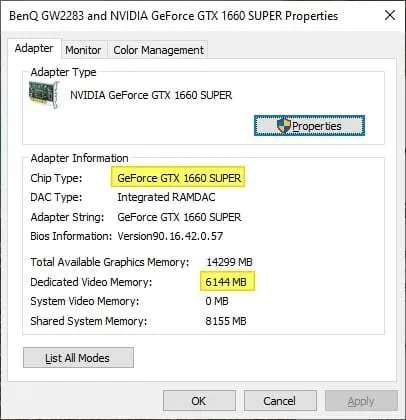 Cara Melihat Spesifikasi Graphics Card pada Windows 10 7 Adapter information Cara Melihat Spesifikasi Graphics Card pada Windows 10 7 Adapter information