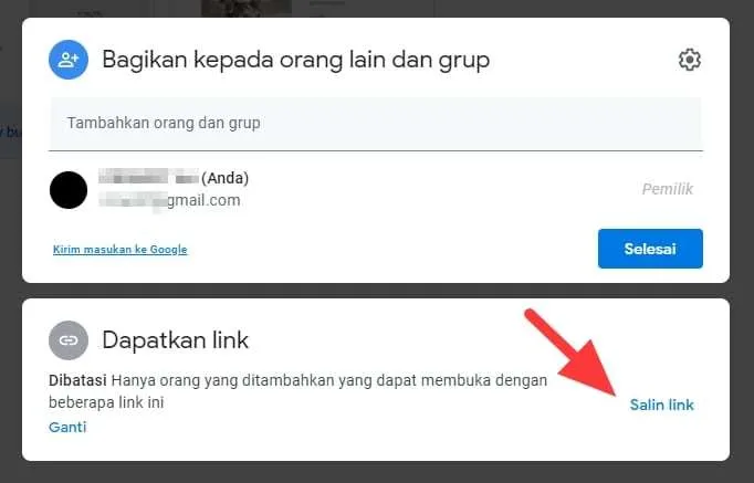 Salin link 1 Cara Berbagi File Dokumen yang Disimpan di Google Drive 9 Salin link 1