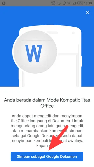 Simpan sebagai Google Dokumen Cara Mengubah Word ke PDF di Android dengan Google Docs 9 Simpan sebagai Google Dokumen