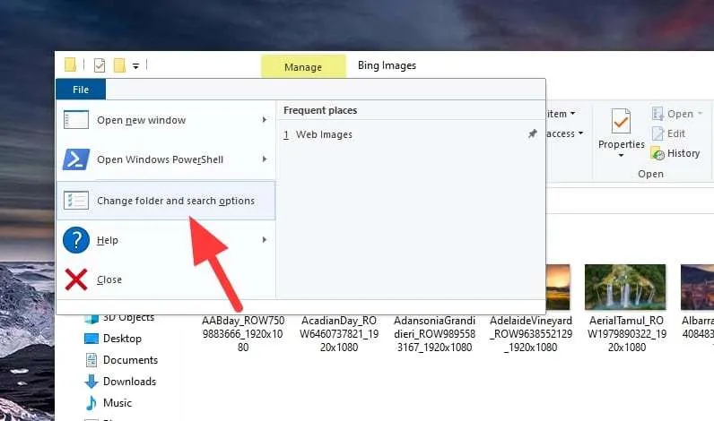 change folder and search options 2 Cara Munculkan Kembali File Yang 'Hidden' di Windows 4 change folder and search options 2
