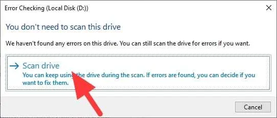 4 Cara Memeriksa Kesehatan Hard Disk di Laptop/PC Kamu 6 scan drive 4 Cara Memeriksa Kesehatan Hard Disk di Laptop/PC Kamu 6 scan drive