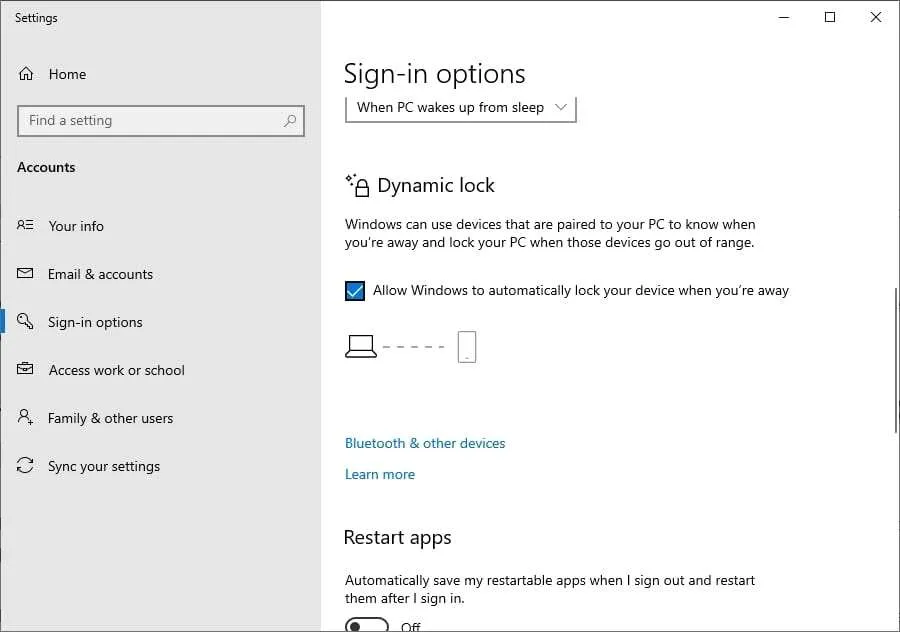 Dynamic Lock 5 Cara Cepat Mengunci Windows 10 Ketika Tidak Digunakan 7 Dynamic Lock