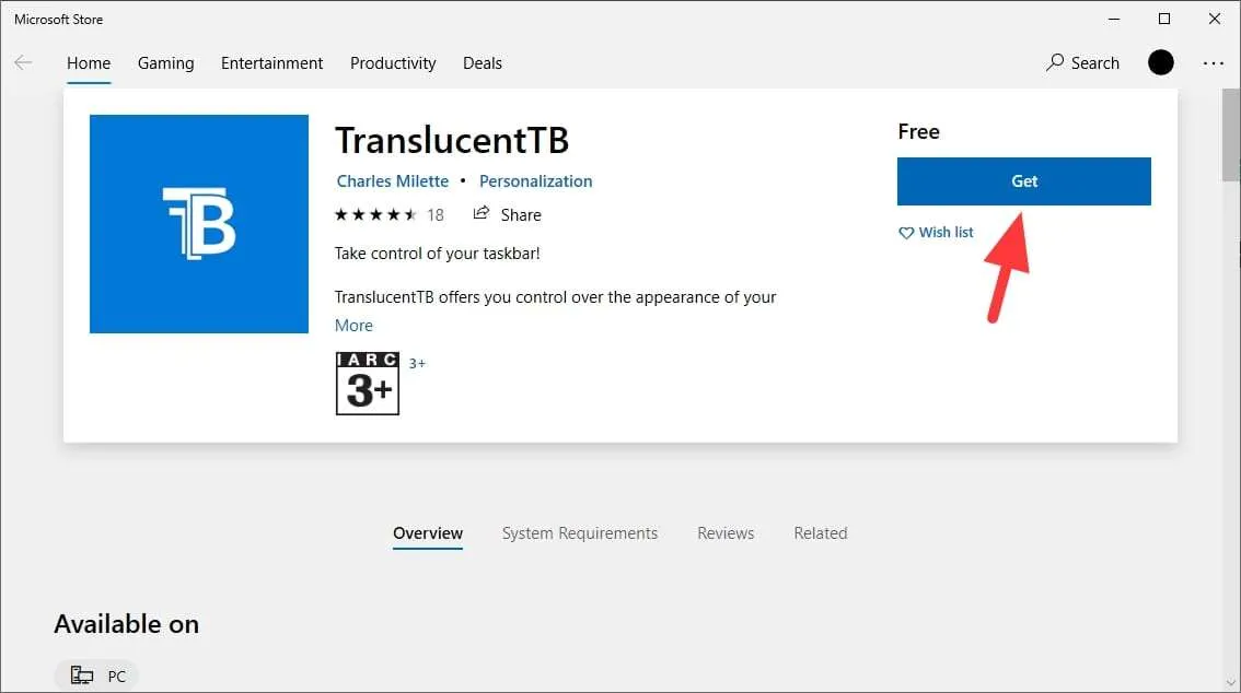 2 Cara Membuat Menu Taskbar Transparan di Windows 10 9 get translucenttb 2 Cara Membuat Menu Taskbar Transparan di Windows 10 9 get translucenttb