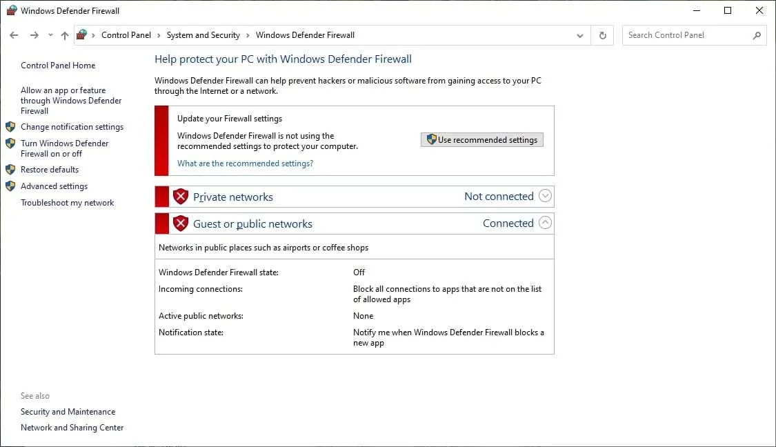 Cara Matikan Firewall Windows 7/8/10 Untuk Sementara 8 windows firewall turned off Cara Matikan Firewall Windows 7/8/10 Untuk Sementara 8 windows firewall turned off
