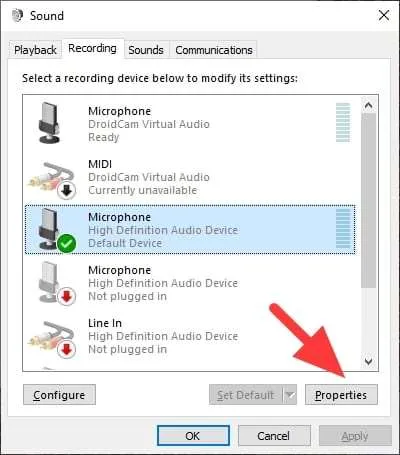 Cara Mengaktifkan Microphone di PC/Laptop Windows 10 7 properties 7 Cara Mengaktifkan Microphone di PC/Laptop Windows 10 7 properties 7