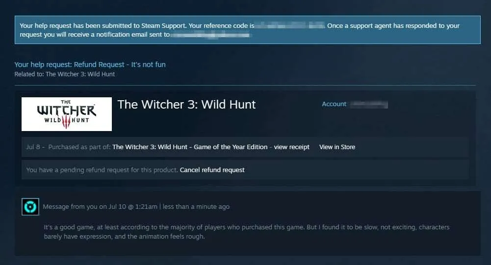 Cara Refund Game yang Dibeli di Steam Beserta Saldonya 9 refund request Cara Refund Game yang Dibeli di Steam Beserta Saldonya 9 refund request