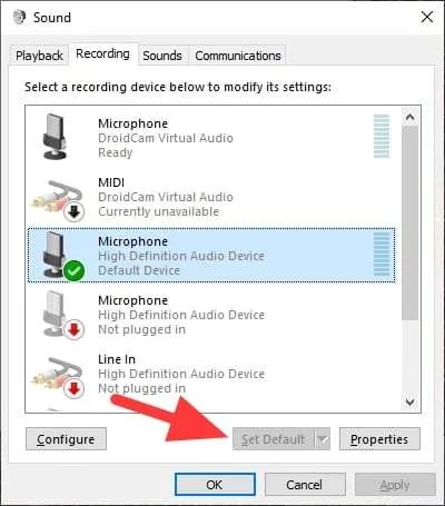 Cara Mengaktifkan Microphone di PC/Laptop Windows 10 6 set default Cara Mengaktifkan Microphone di PC/Laptop Windows 10 6 set default
