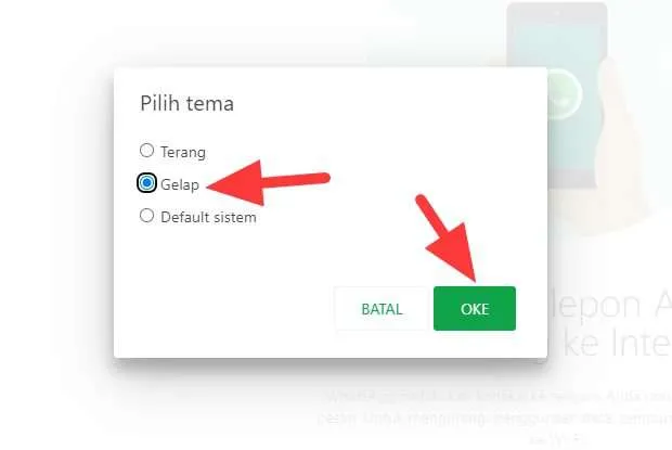 tema gelap Cara Aktifkan Mode Gelap di WhatsApp Web 6 tema gelap