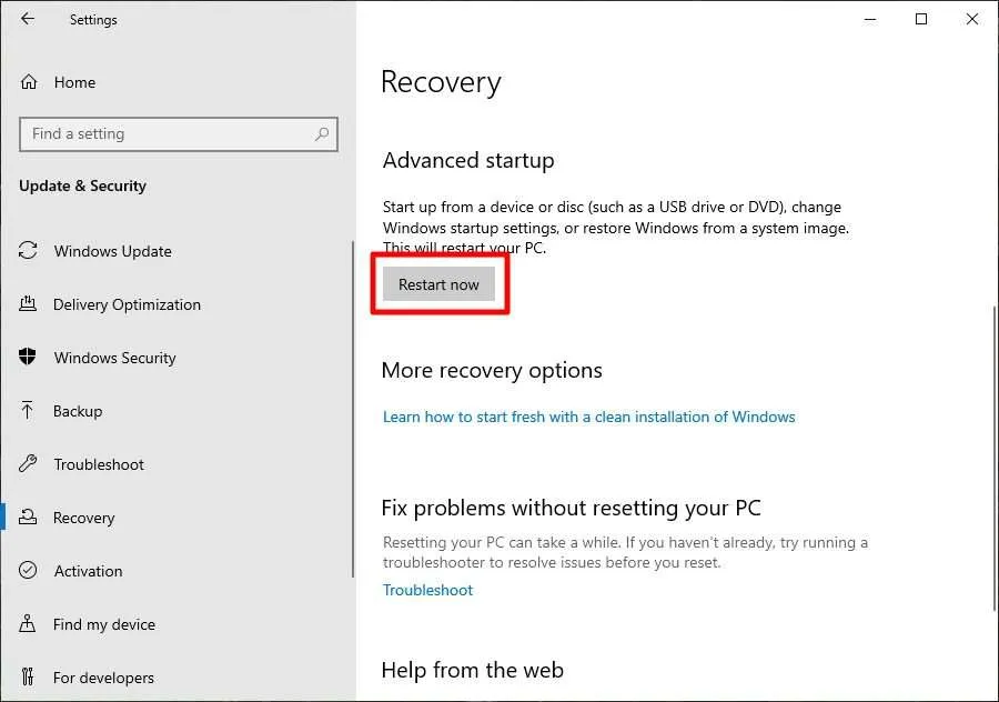 advanced startup 3 Cara Mudah Masuk 'Safe Mode' di Windows 10 4 advanced startup
