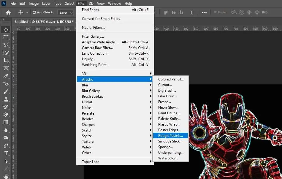 Cara Mudah Membuat Efek Kapur di Photoshop 8 filter rough pastels Cara Mudah Membuat Efek Kapur di Photoshop 8 filter rough pastels