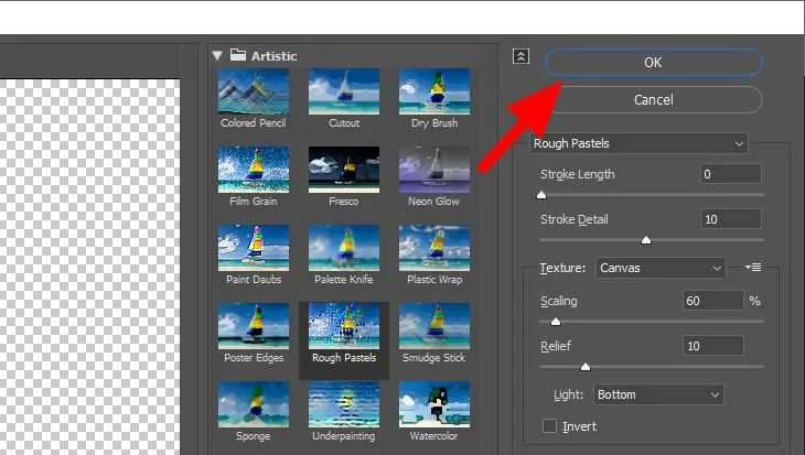 Cara Mudah Membuat Efek Kapur di Photoshop 9 rough pastels settings Cara Mudah Membuat Efek Kapur di Photoshop 9 rough pastels settings