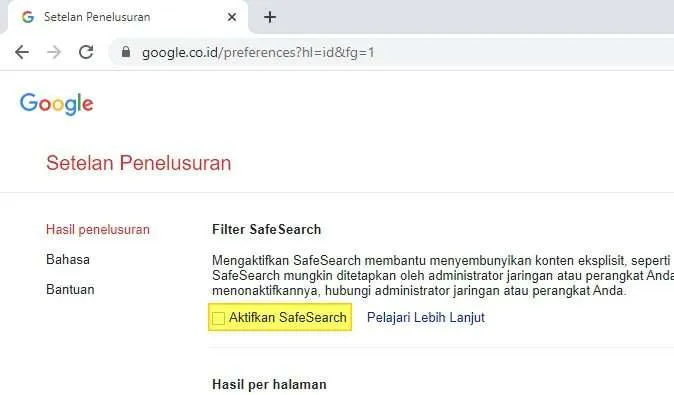 Cara Menonaktifkan Filter 'SafeSearch' di Mesin Pencari Google 5 aktifkan safesearch Cara Menonaktifkan Filter 'SafeSearch' di Mesin Pencari Google 5 aktifkan safesearch