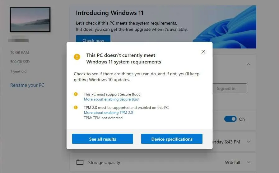 pc health check result Cara Cek Apakah PC/Laptop Kamu Bisa Pakai Windows 11 9 pc health check result