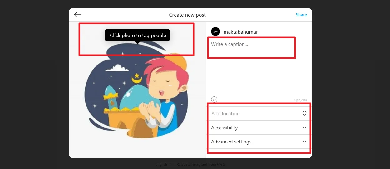 Cara Upload Foto di Instagram PC/Laptop Tanpa Aplikasi 8 fitur tag dan caption Cara Upload Foto di Instagram PC/Laptop Tanpa Aplikasi 6 fitur tag dan caption