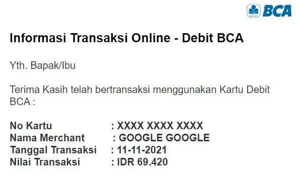 informasi transaksi online bca Cara Jadikan Kartu Debit BCA Bisa untuk Transaksi Online 13 informasi transaksi online bca