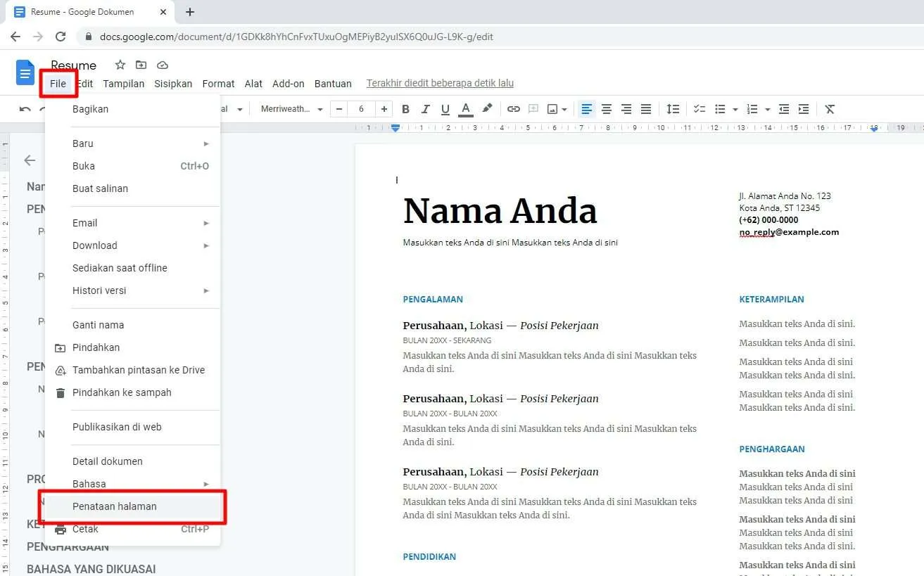 penataan halaman Cara Mengatur Jarak Margin Kertas di Google Docs 4 penataan halaman
