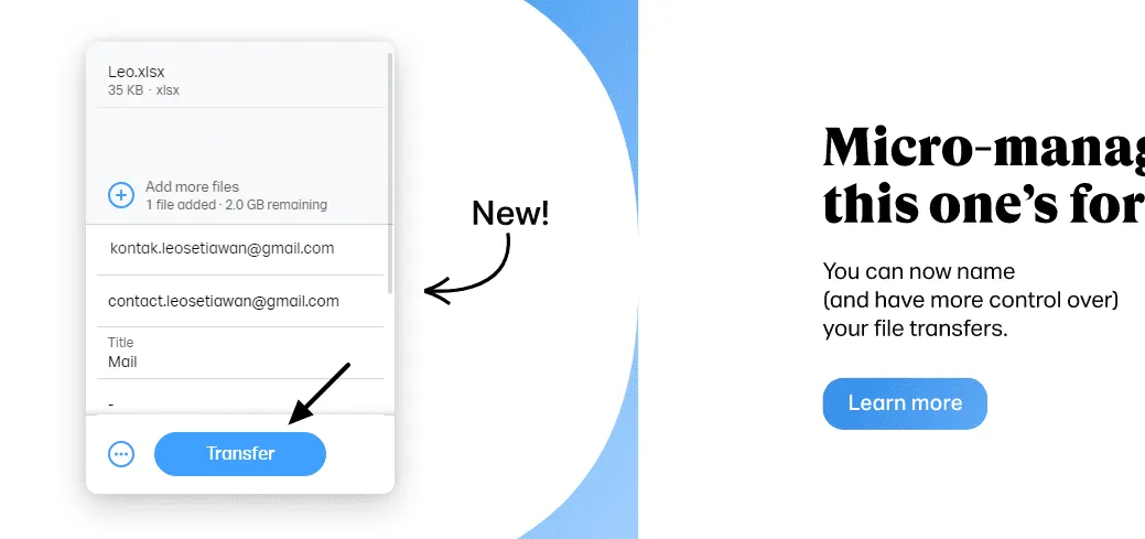 transfer Cara Mengirim File via Internet Menggunakan WeTransfer 6 transfer