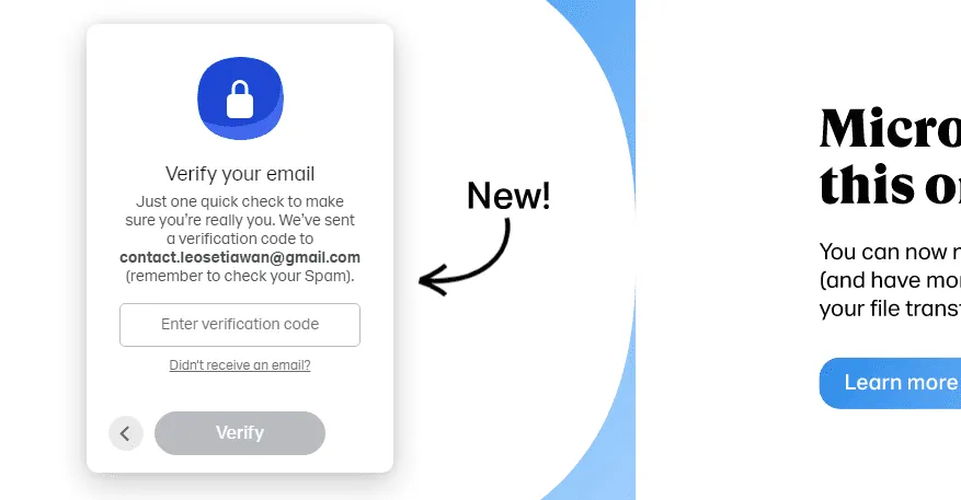 verify Cara Mengirim File via Internet Menggunakan WeTransfer 7 verify
