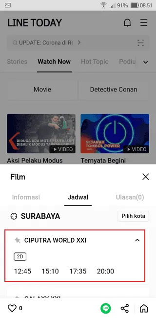 Screenshot 20220131 085156 Cara Melihat Jadwal Film di Bioskop Menggunakan LINE 9 Screenshot 20220131 085156