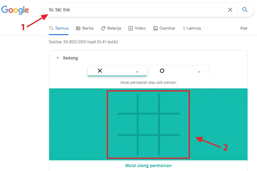 game tic tac toe Cara Mainkan 8 Game Tersembunyi di Google Chrome 9 game tic tac toe