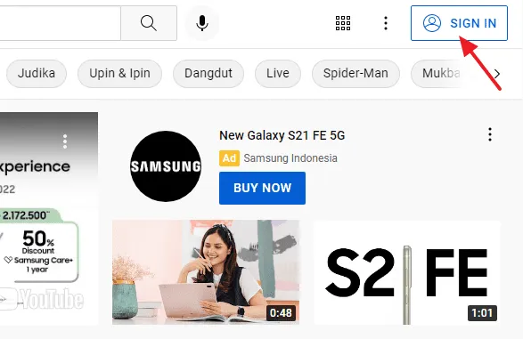 sign in Cara Mengganti Kategori Video Kamu di YouTube 1 sign in