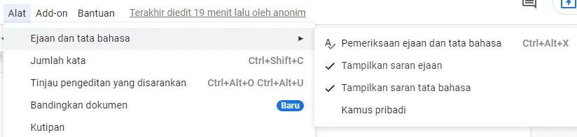 alat ejaan Cara Cek Typo Tulisan di Google Docs Web & Aplikasi 4 alat ejaan