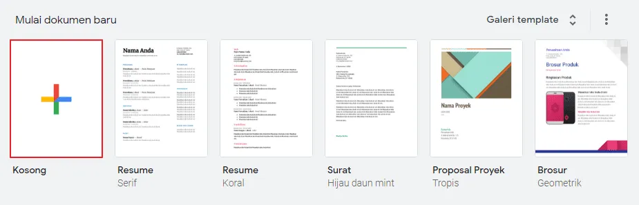 Cara Membuat Dokumen Baru di Google Docs Web & Aplikasi 4 dokumen kosong Cara Membuat Dokumen Baru di Google Docs Web & Aplikasi 2 dokumen kosong