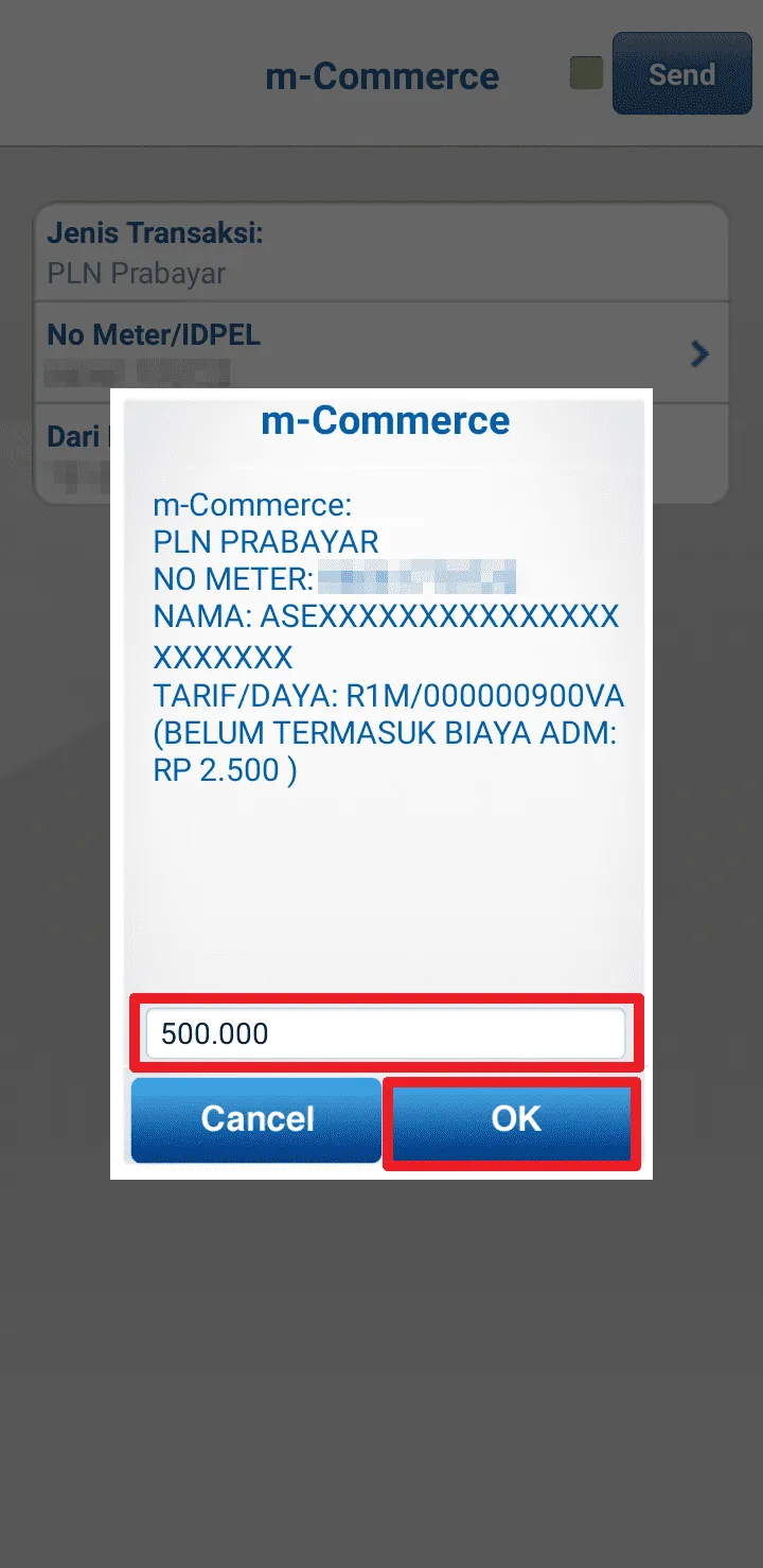 nominal Cara Beli Token Listrik PLN Lewat Aplikasi BCA mobile 7 nominal
