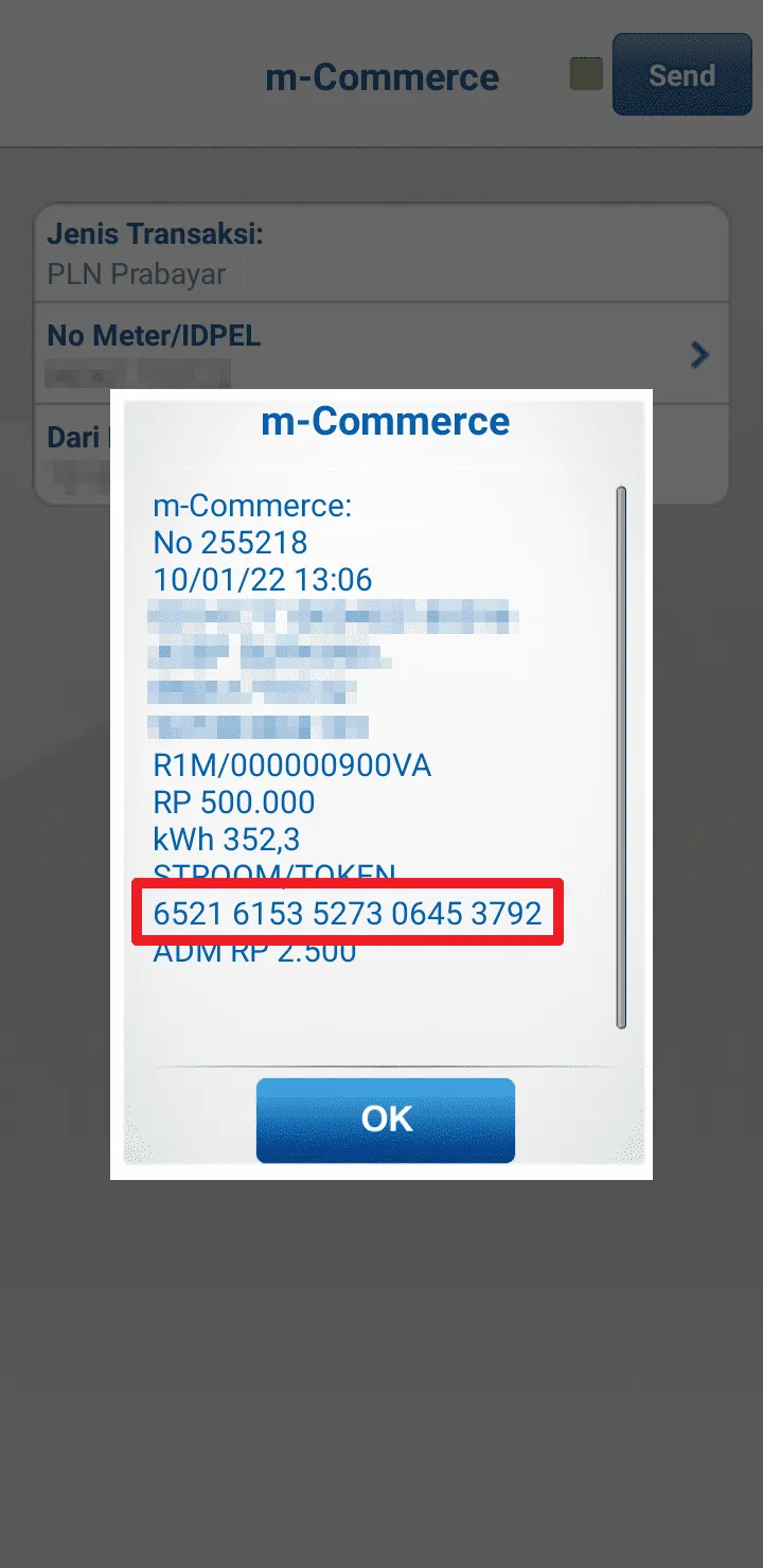 nomor token Cara Beli Token Listrik PLN Lewat Aplikasi BCA mobile 9 nomor token