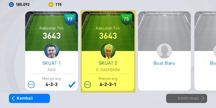 Cara Membuat Skuad Baru di PES Mobile 2021 dengan Mudah 11 Screenshot 20220328 084903 Cara Membuat Skuad Baru di PES Mobile 2021 dengan Mudah 9 Screenshot 20220328 084903