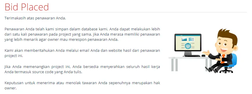 bid placed Cara Mendapatkan Proyek di Situs dan Aplikasi Projects.co.id 9 bid placed