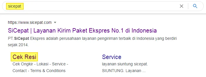 cek resi sicepat Cara Cek Resi SiCepat Lewat Situs dan Aplikasi Resminya 1 cek resi sicepat