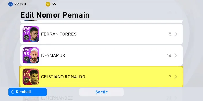 Screenshot 20220404 110903 Cara Mengganti Nomor Punggung Pemain di PES Mobile 2021 7 Screenshot 20220404 110903