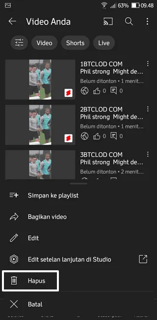 2 Cara Menghapus Video YouTube di HP dengan Mudah 7 Screenshot 20220411 094853 2 Cara Menghapus Video YouTube di HP dengan Mudah 5 Screenshot 20220411 094853