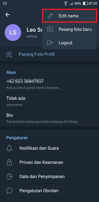 Cara Mengganti Nama Akun Telegram dengan Mudah 6 Screenshot 20220412 072451 Cara Mengganti Nama Akun Telegram dengan Mudah 4 Screenshot 20220412 072451
