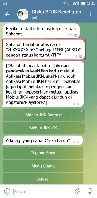 Cara Cek Status KIS PBI di Aplikasi Telegram dengan Mudah 10 Screenshot 20220422 112117 Cara Cek Status KIS PBI di Aplikasi Telegram dengan Mudah 8 Screenshot 20220422 112117