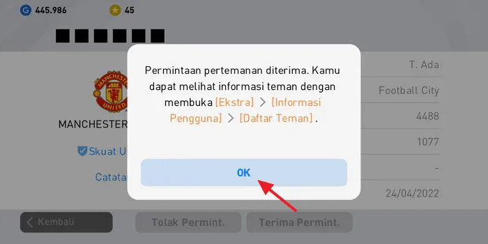 Cara Menerima Permintaan Pertemanan di PES Mobile 2021 8 Screenshot 20220425 161445 Cara Menerima Permintaan Pertemanan di PES Mobile 2021 6 Screenshot 20220425 161445