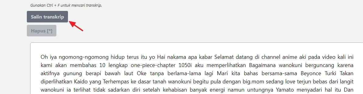Cara Ubah Video YouTube Menjadi Teks Tanpa Aplikasi 6 salin transkrip Cara Ubah Video YouTube Menjadi Teks Tanpa Aplikasi 4 salin transkrip
