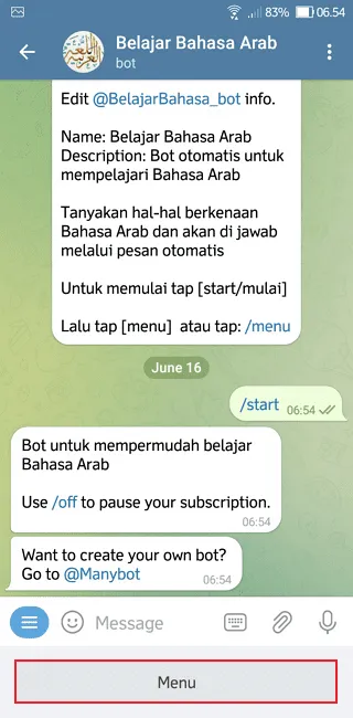 Screenshot 20220616 065443 Cara Belajar Bahasa Arab di Aplikasi Telegram dengan Mudah 4 Screenshot 20220616 065443