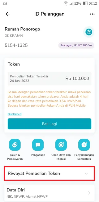 Screenshot 20220709 071249 Cara Melihat Riwayat Pembayaran Listrik di PLN Mobile 13 Screenshot 20220709 071249