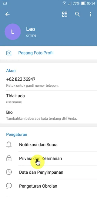 Cara Menyembunyikan Nomor Telepon di Aplikasi Telegram 5 Screenshot 20220731 061436 Cara Menyembunyikan Nomor Telepon di Aplikasi Telegram 3 Screenshot 20220731 061436