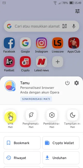 Cara Aktifkan VPN di Aplikasi Opera Kurang dari 1 Menit 4 Screenshot 20220923 154915 Cara Aktifkan VPN di Aplikasi Opera Kurang dari 1 Menit 2 Screenshot 20220923 154915